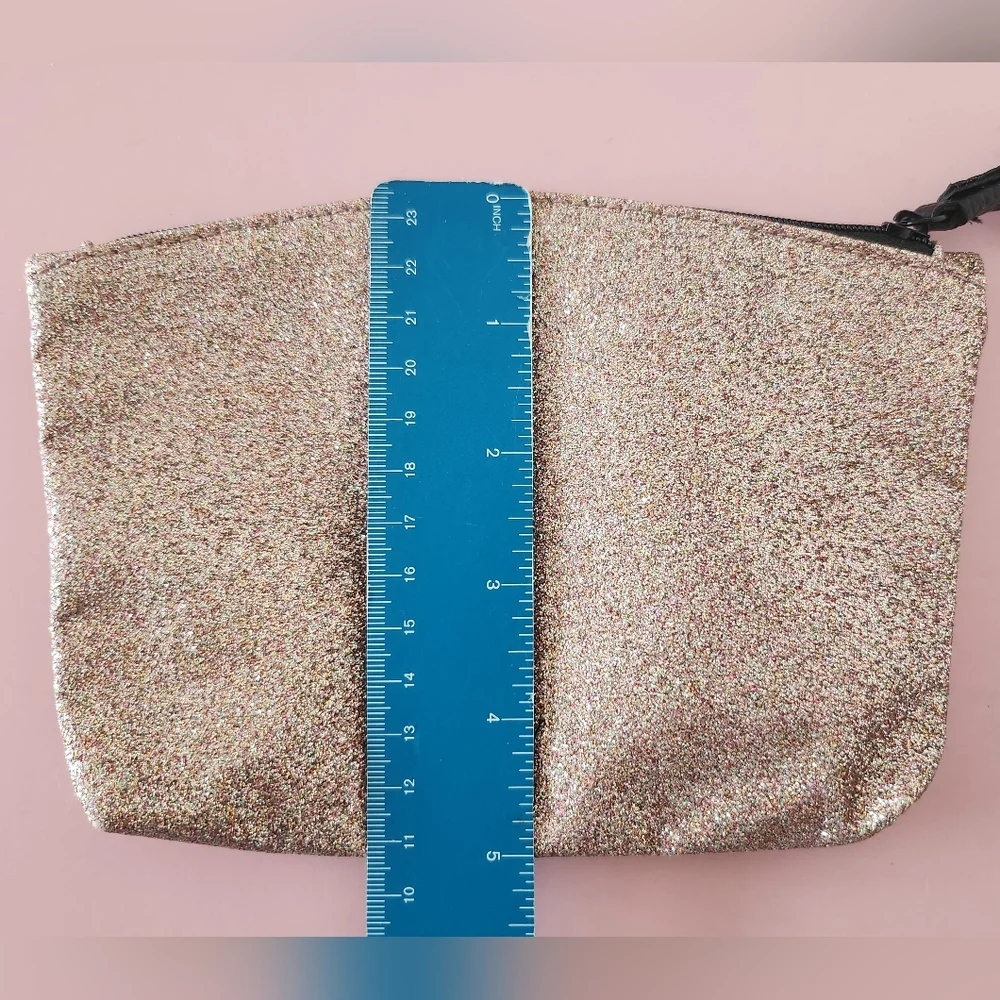 Ipsy Pink Glitter Cosmetic Bag